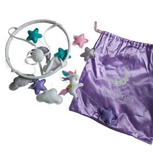 Land Of‎ Luna Unicorn Mobile Nursery Decor Stars Clouds Purple Plushy Celestial